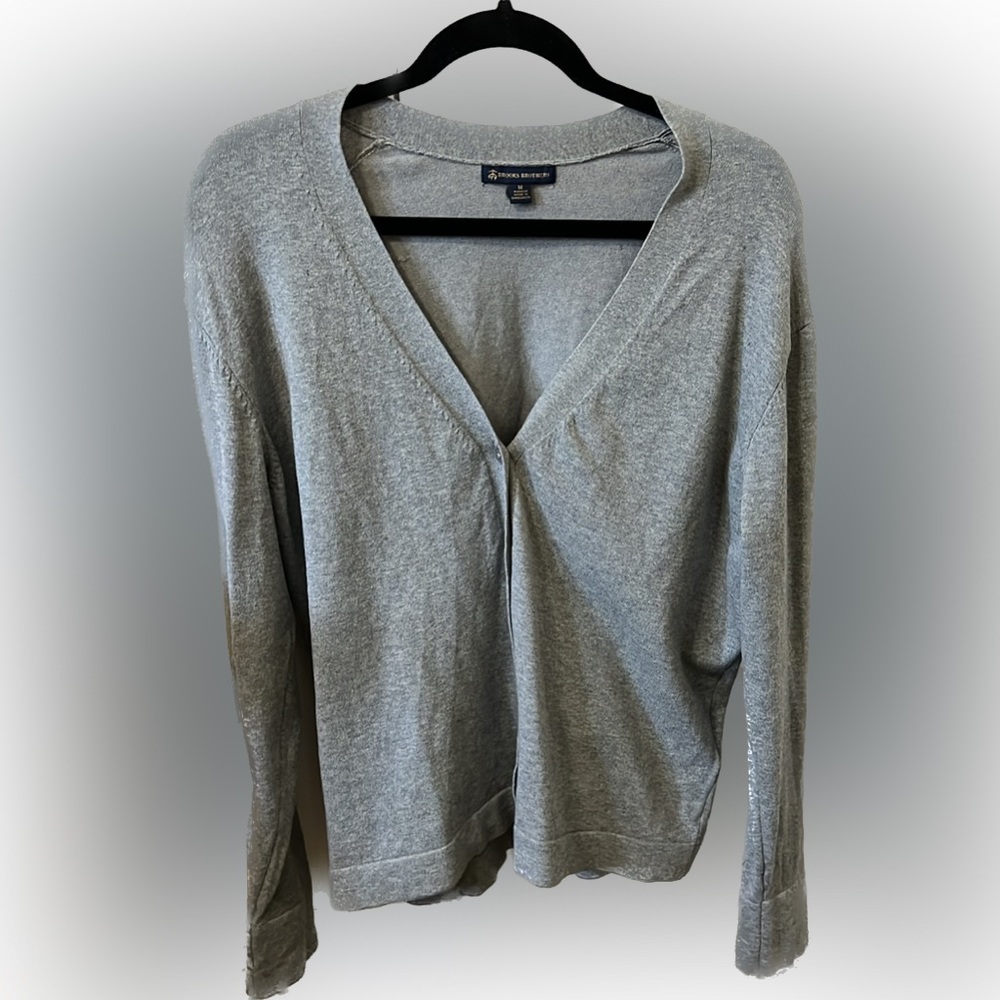 Brooks Brothers gray v neck cardigan